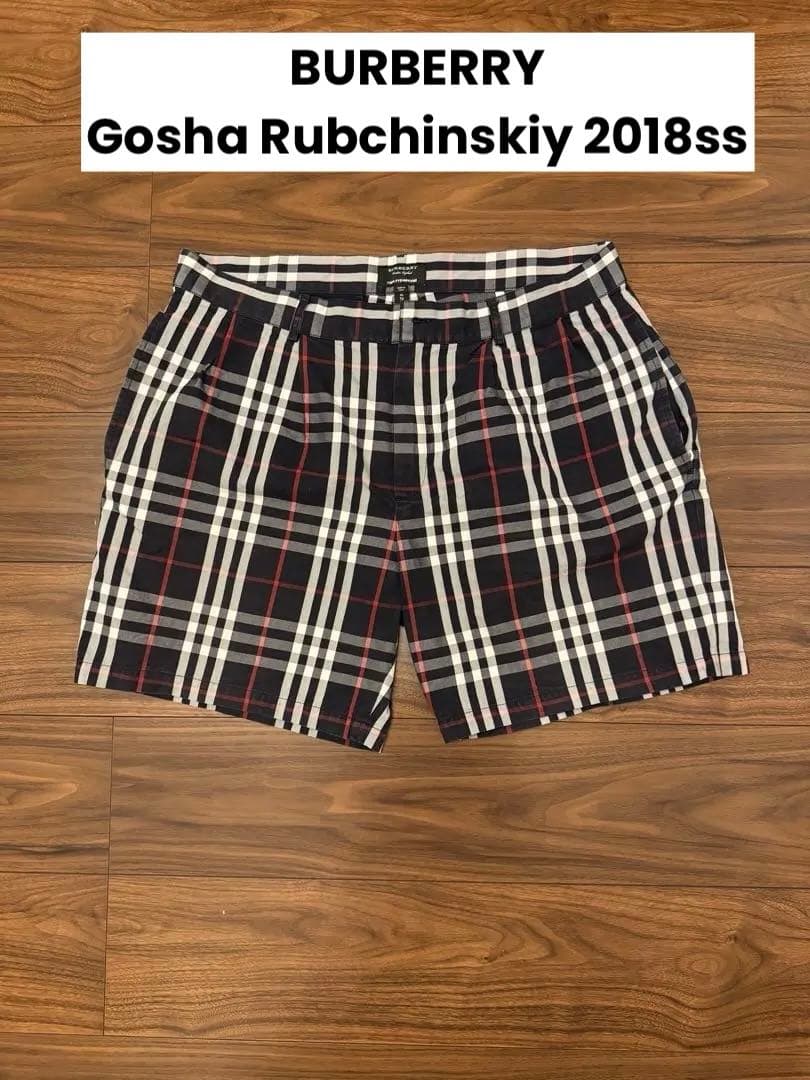 BURBERRY gosha コラボ チェック柄 ショートパンツ XL