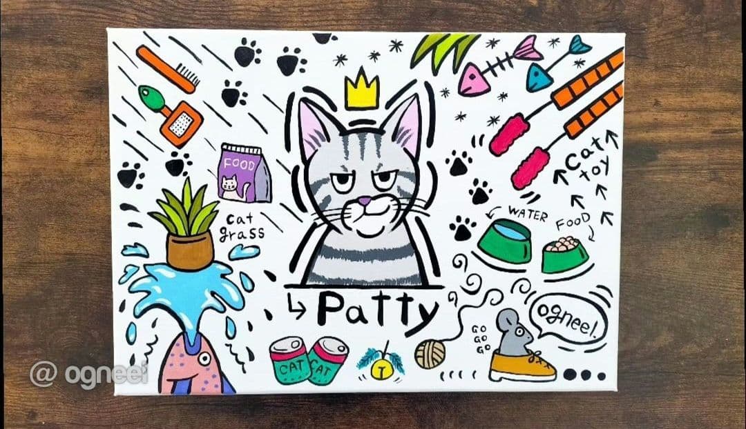 ico　2点まとめ　アクリル画　原画