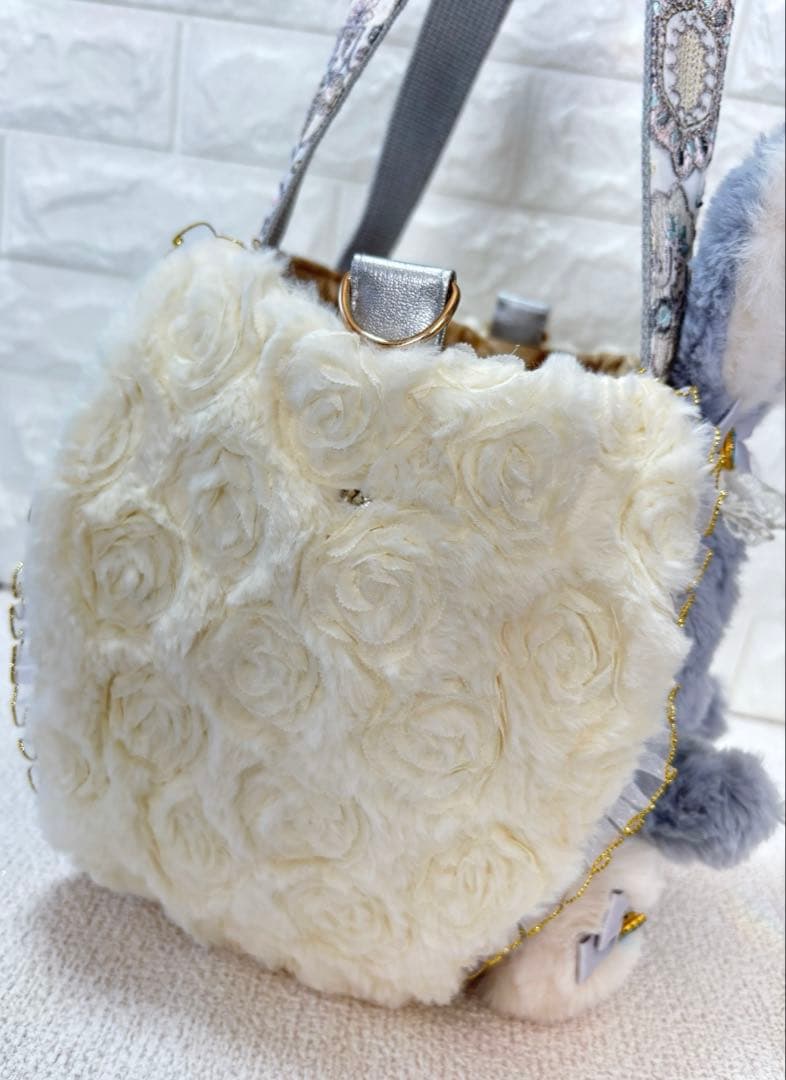 ね*】様 コヤンイサムチョン　ハンドメイド　ファーバッグ　ルミちゃん　グレーうさ