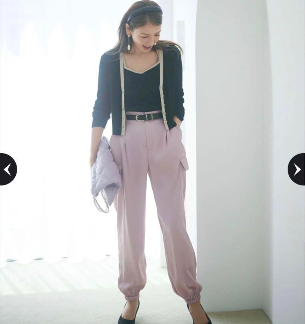 JUSGLITTY マットサテンワークパンツ　ピンク