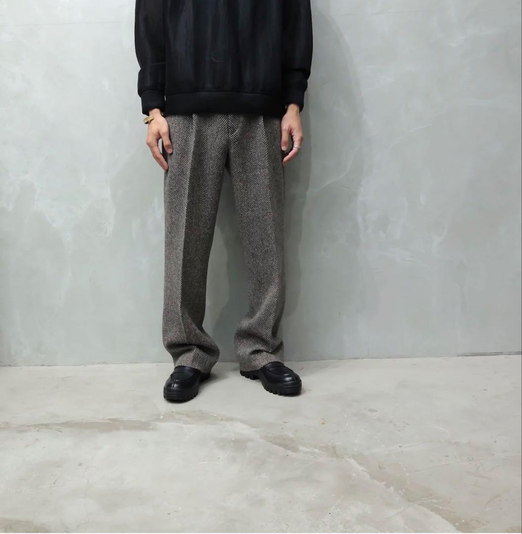 AURALEE｜LAMA SHETLAND WOOL TWEED SLACKS