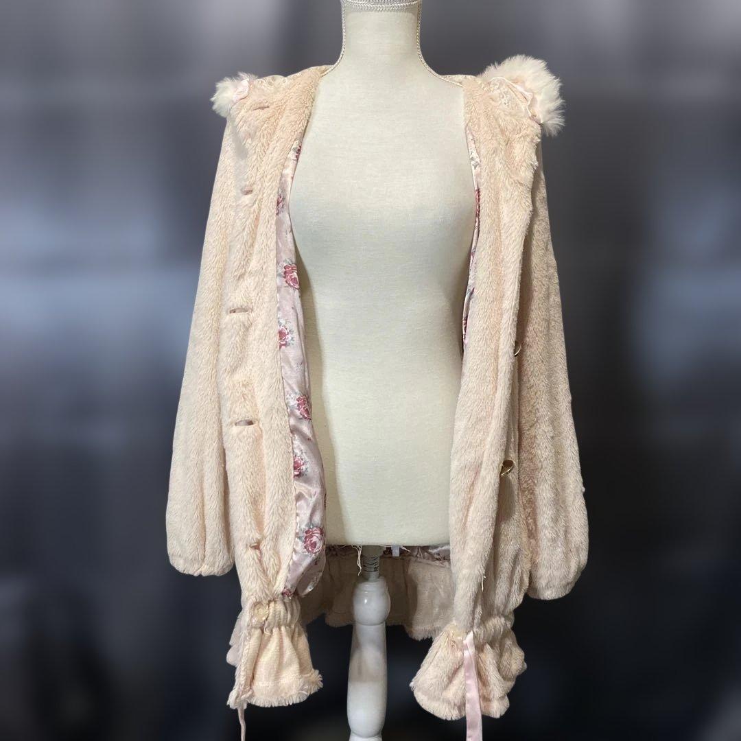 Y2K 平成ギャル　姫ロリ　LIZLISA ボア　フードパーカー　花柄