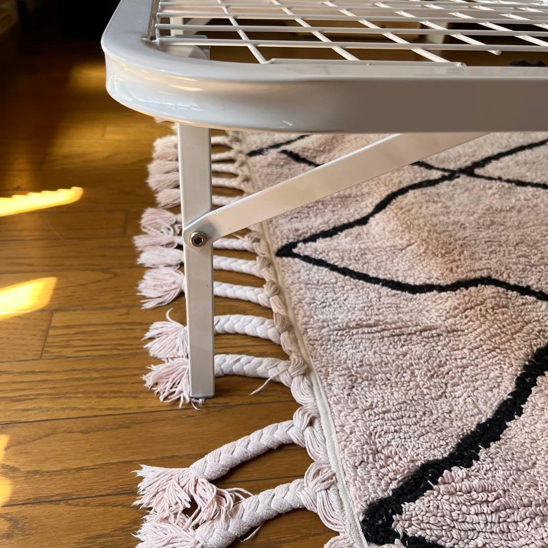 折り畳み 折りたたみ 収納式 パイプベッド シングル ホワイト 美品