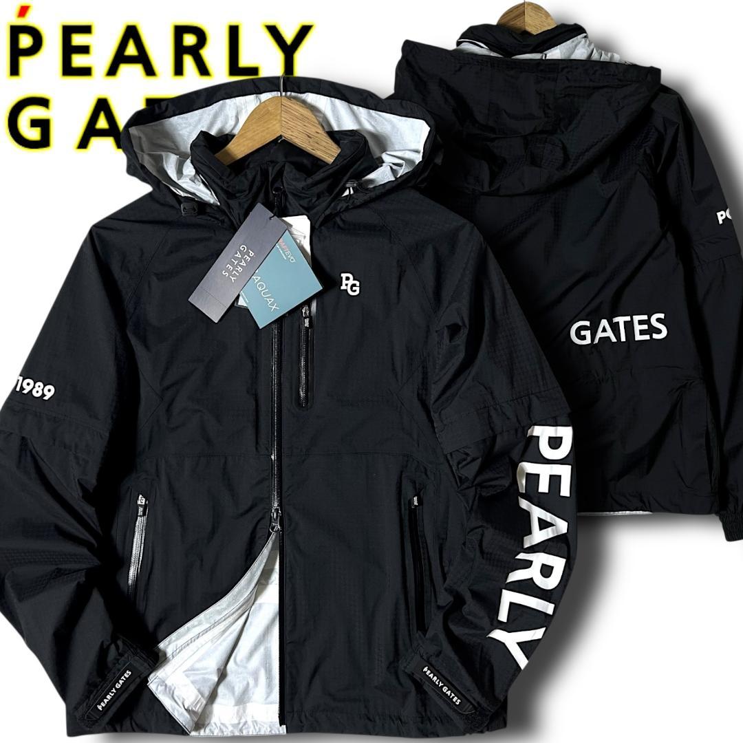 0 定39,600円 パーリーゲイツ ビッグロゴ 半袖にもなる レインジャケット