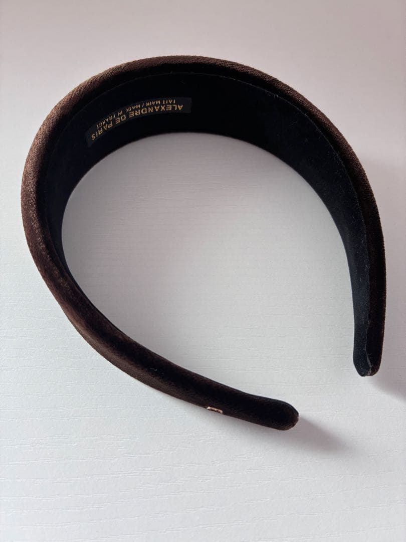 【極美品】ALEXANDRE DE PARIS カチューシャ ベロア 茶