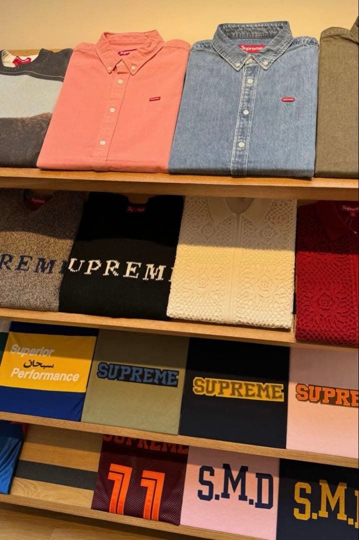 おまけ付Supreme Contrast Logo Sweater BLACK