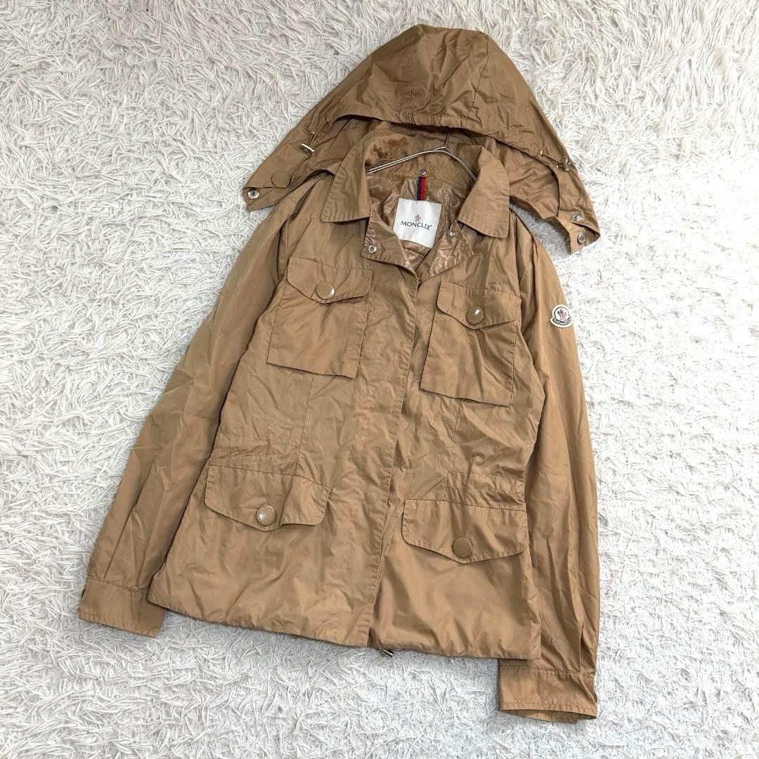 17221✨モンクレール ナイロンパーカー ベージュ フード着脱 1