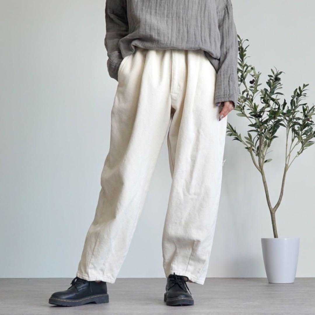 ウズイロ　刺し子織ボンタンパンツ　三河木綿