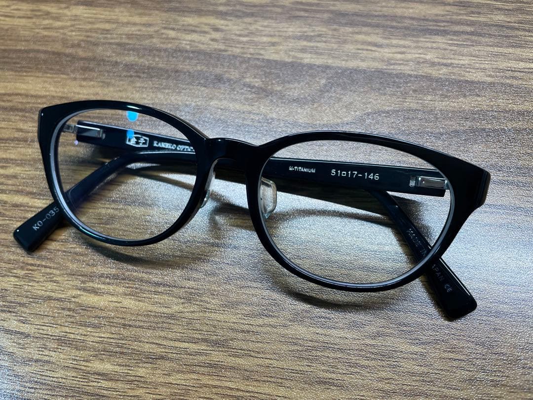 KANeko Optical 金子眼鏡 ブラック オーバル 度入り