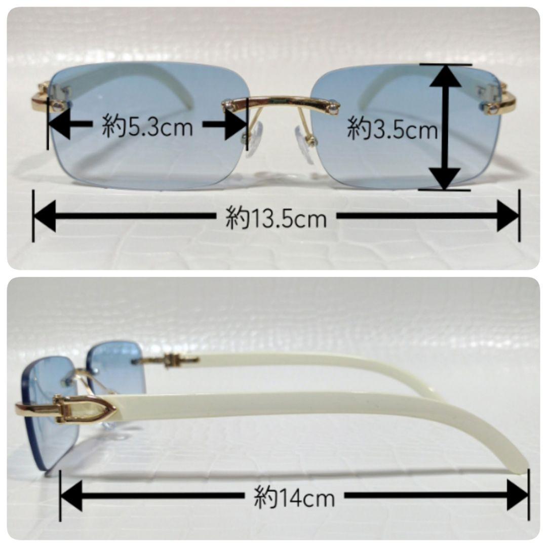 リムレス■サングラス■スクエア■ブルーグラデーションレンズ■未使用品⑪
