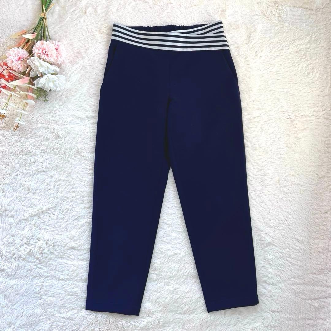 '21 美品✨ ボーダーズアットバルコニー　テーパードパンツ　38 ネイビー
