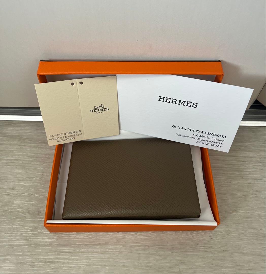 HERMES カルヴィ カードケース 名刺入れ エトゥープ エトープ