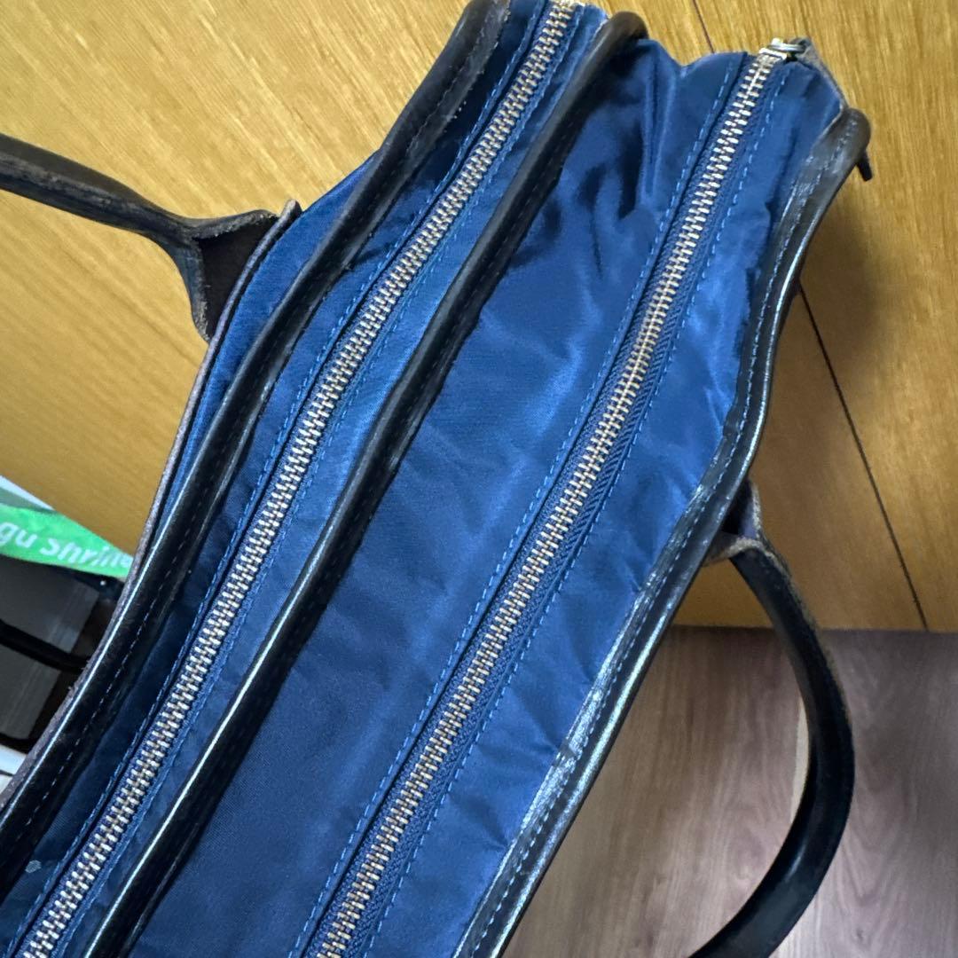 o*u様 フェリージ ビジネスバッグ 1993 ナイロン × レザー ネイビー