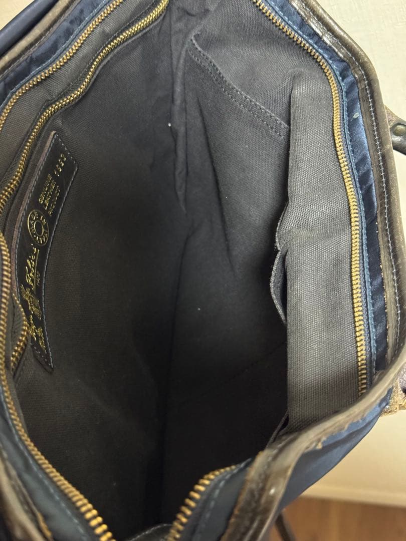 o*u様 フェリージ ビジネスバッグ 1993 ナイロン × レザー ネイビー