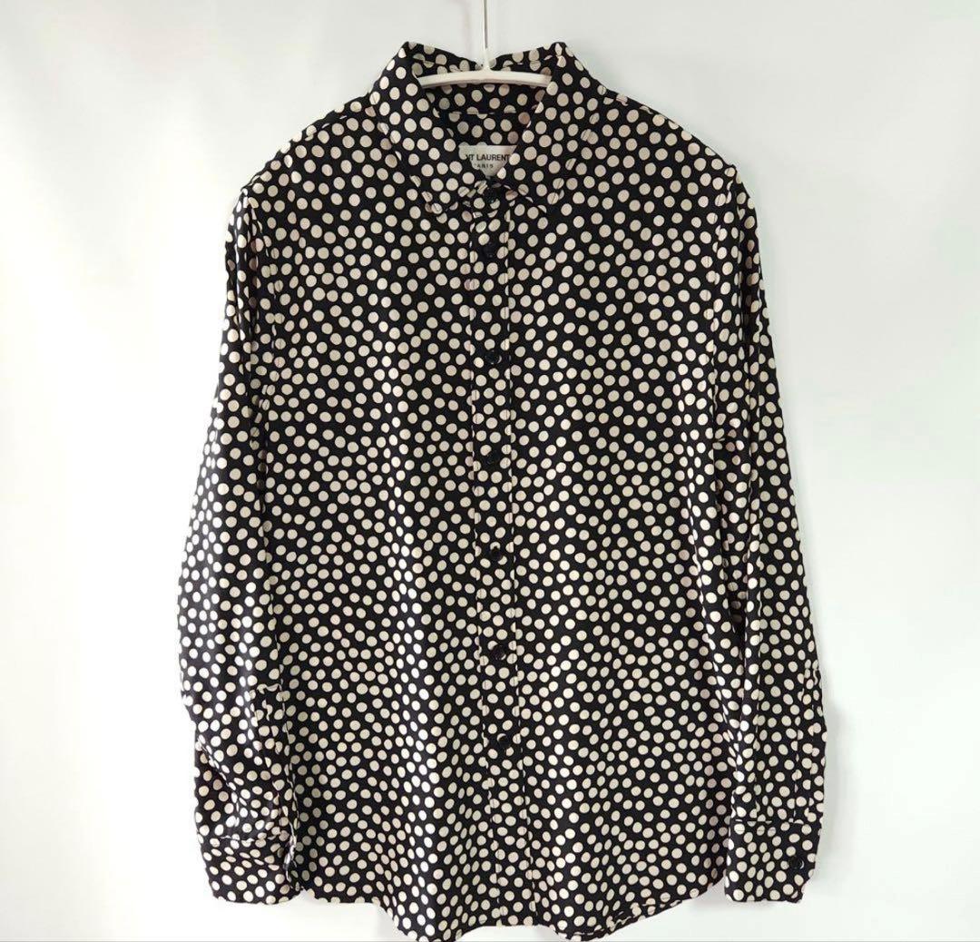 サンローラン　ドット柄シャツ