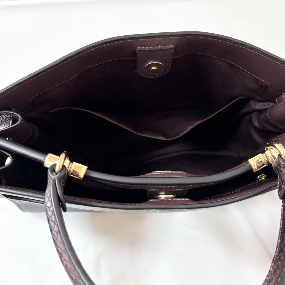 未使用級✨COACH コーチ・2wayバッグ レザー ターンロック ブラック