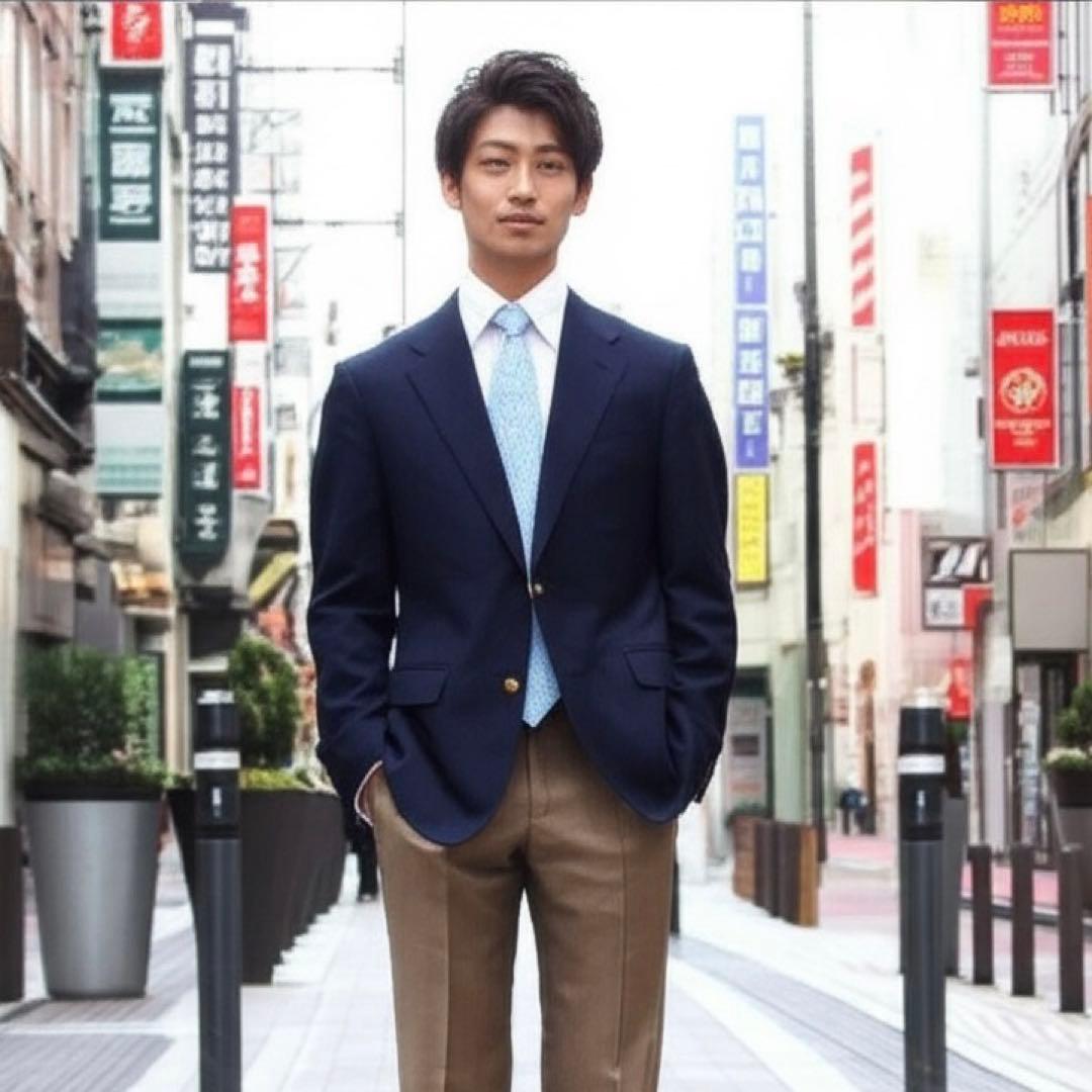 【極美品】 バーバリーズ ネイビー L セットアップ ジャケパン ゴールドボタン