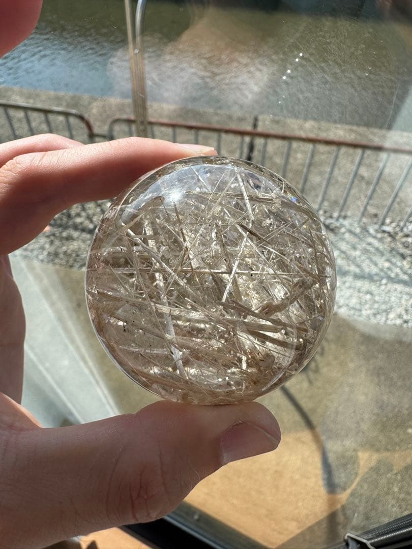 【極美品】ホワイトルチルクオーツ スフィア 丸玉