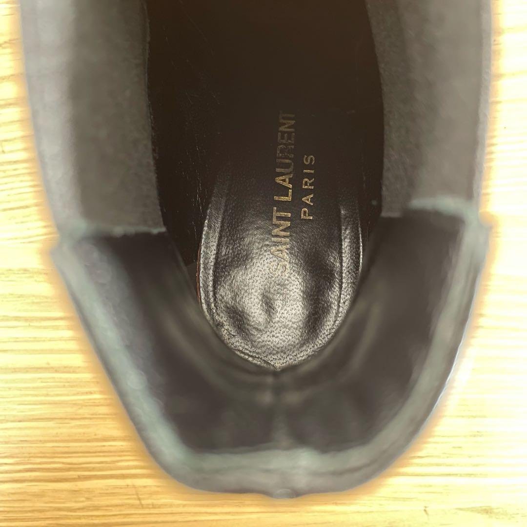 サンローラン　サイドゴアアンクルブーツ　レザー　ブラック　34.5