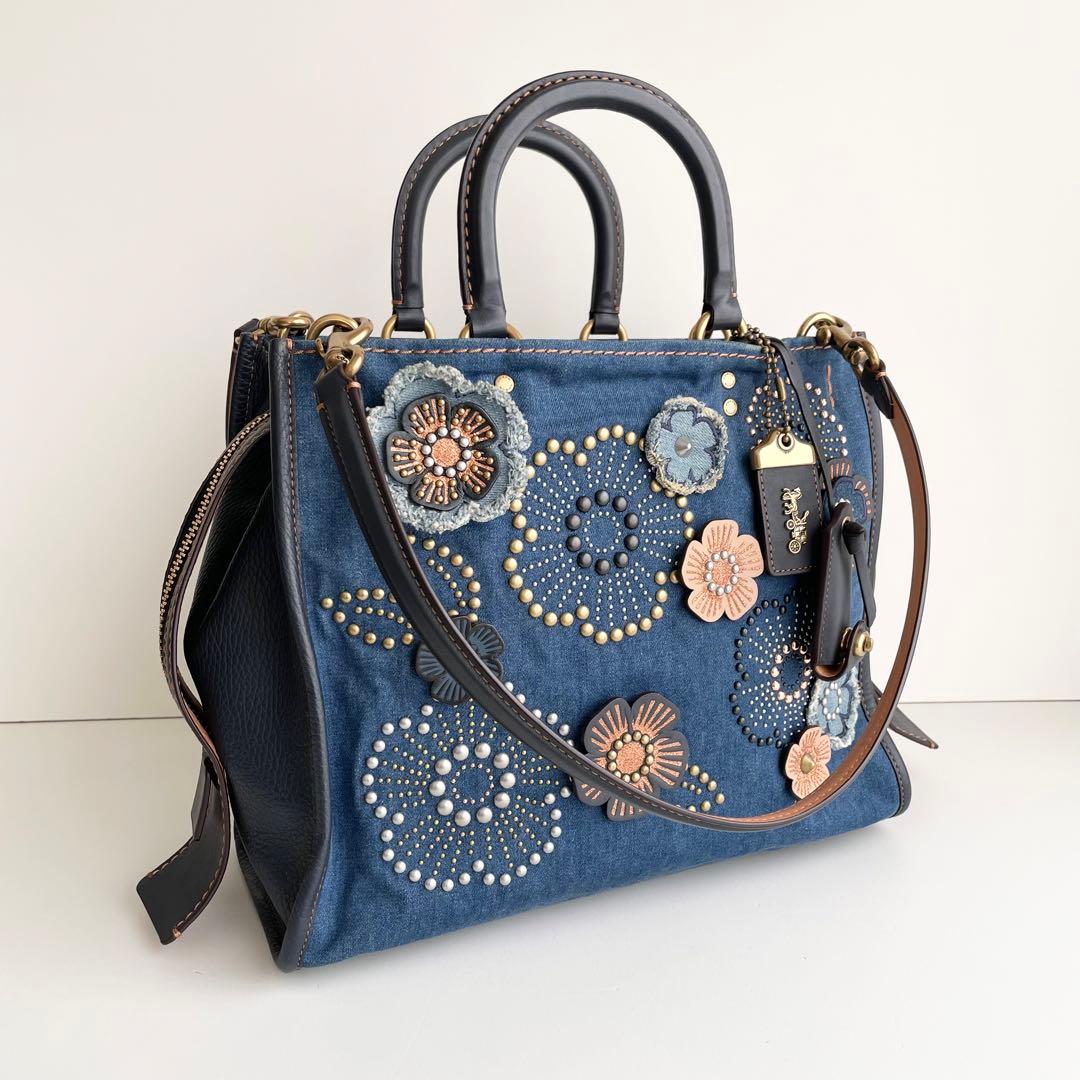 コーチ ローグ Rogue ティーローズ ハンドバッグ デニム 激レア 日本限定