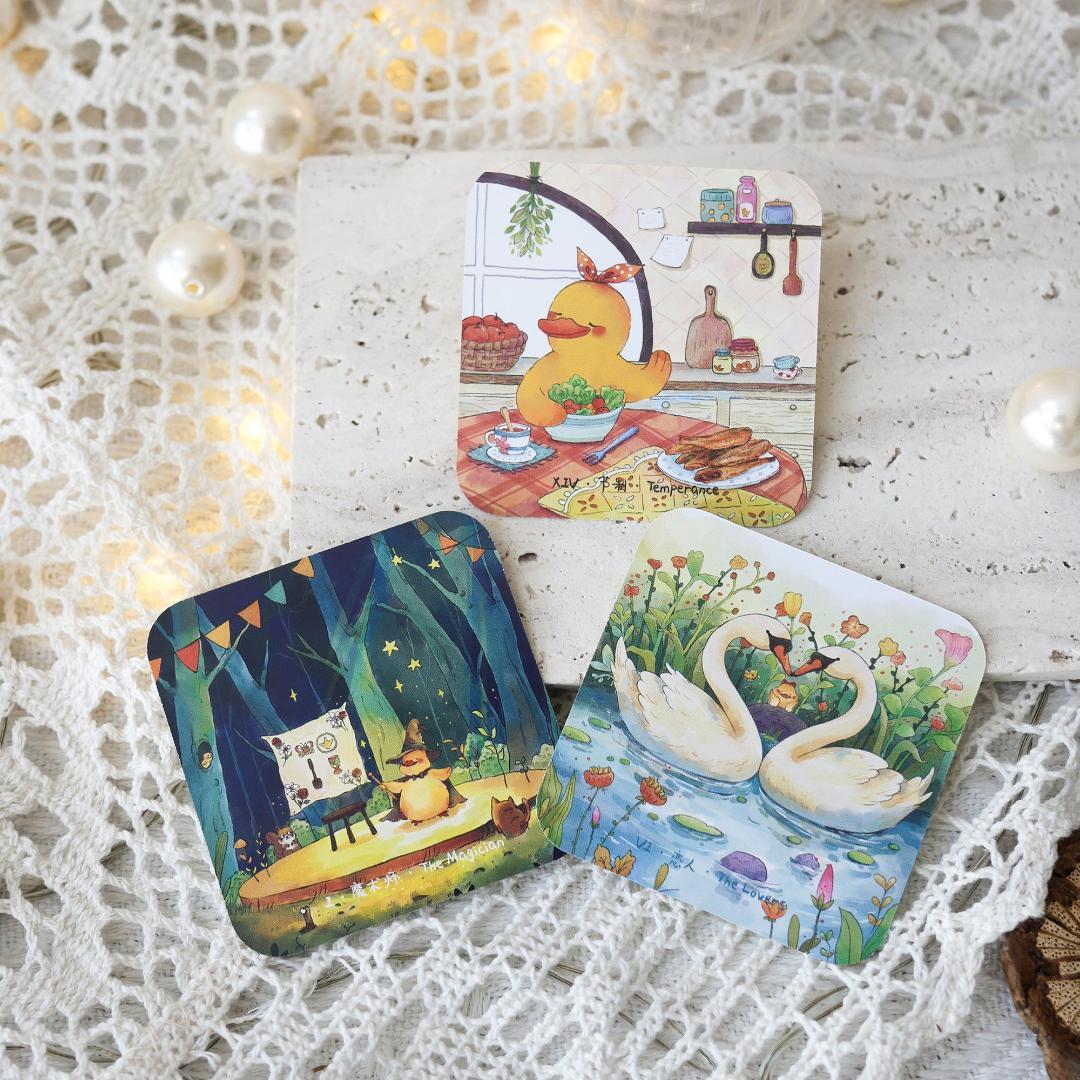 【正規品タロットカード】正方形・スクエア型✨キュートなアヒルたちのデッキ