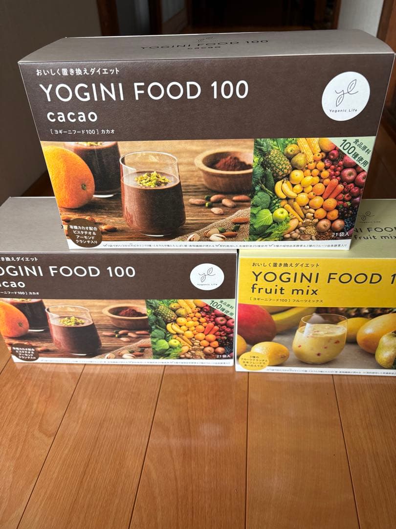 YOGINI FOOD 100 3箱　カカオ2箱フルーツミックス1箱