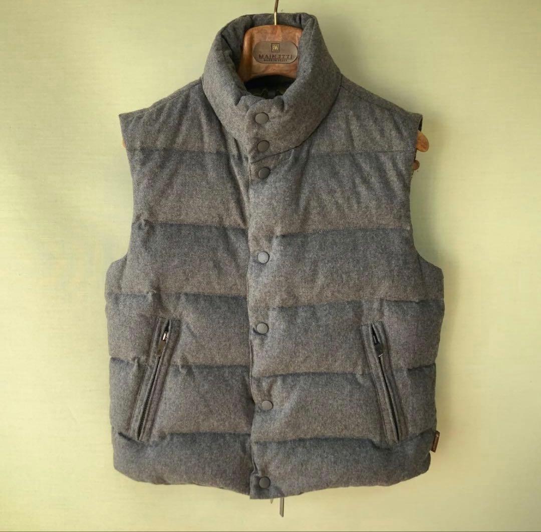 MONCLER モンクレール 茶タグ ウール ダウンベスト 0 グレー