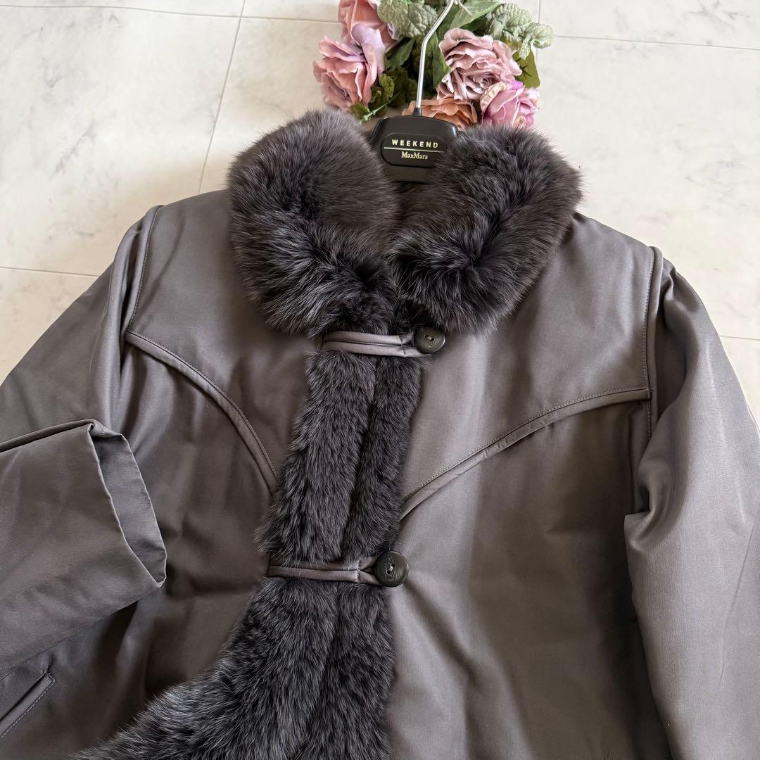 フォックスファートリミング シルク100%コート チキアンラムライナー 毛皮