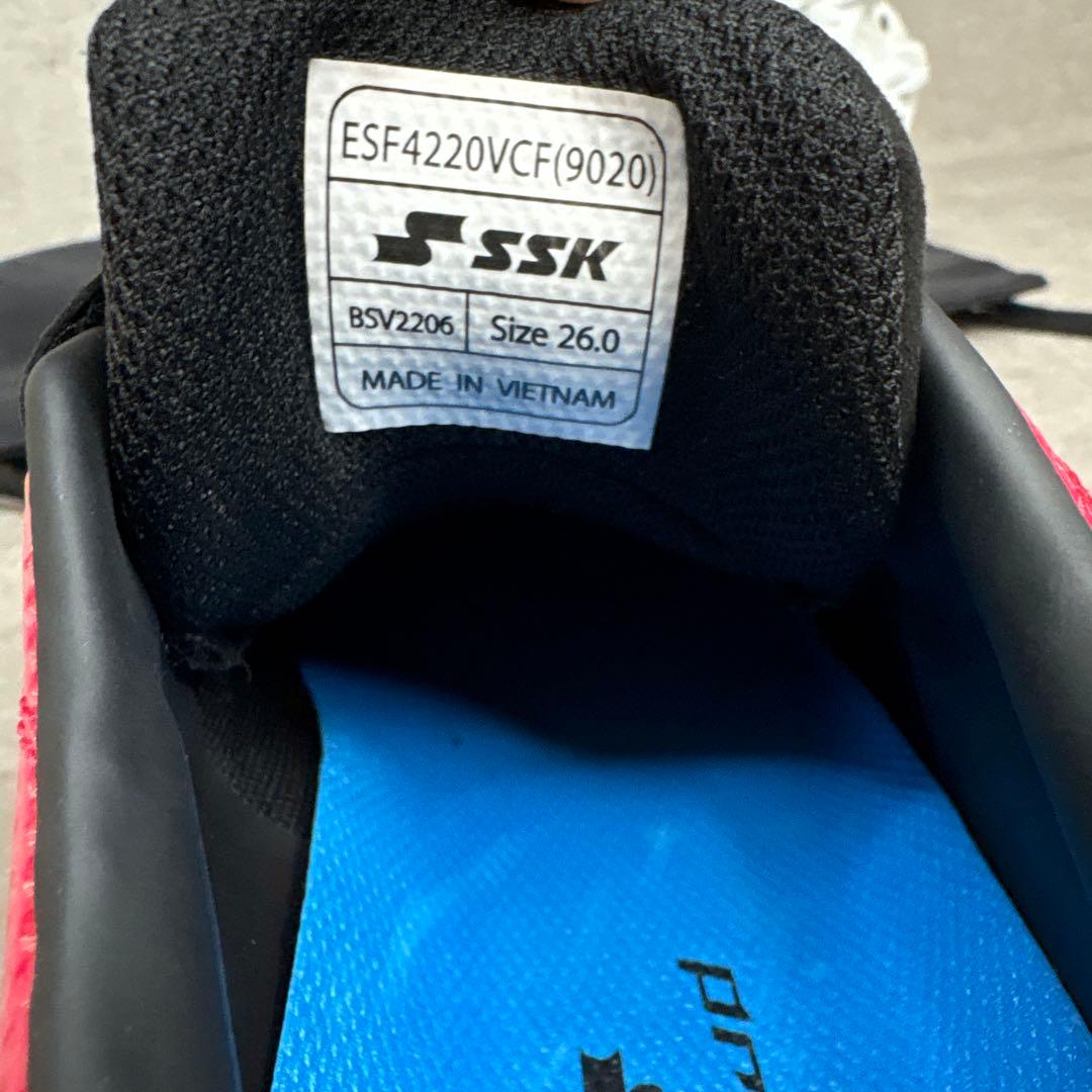 新品！SSK プロエッジ MC-VC ポイント 赤黒 左右非対象　野球　スパイク