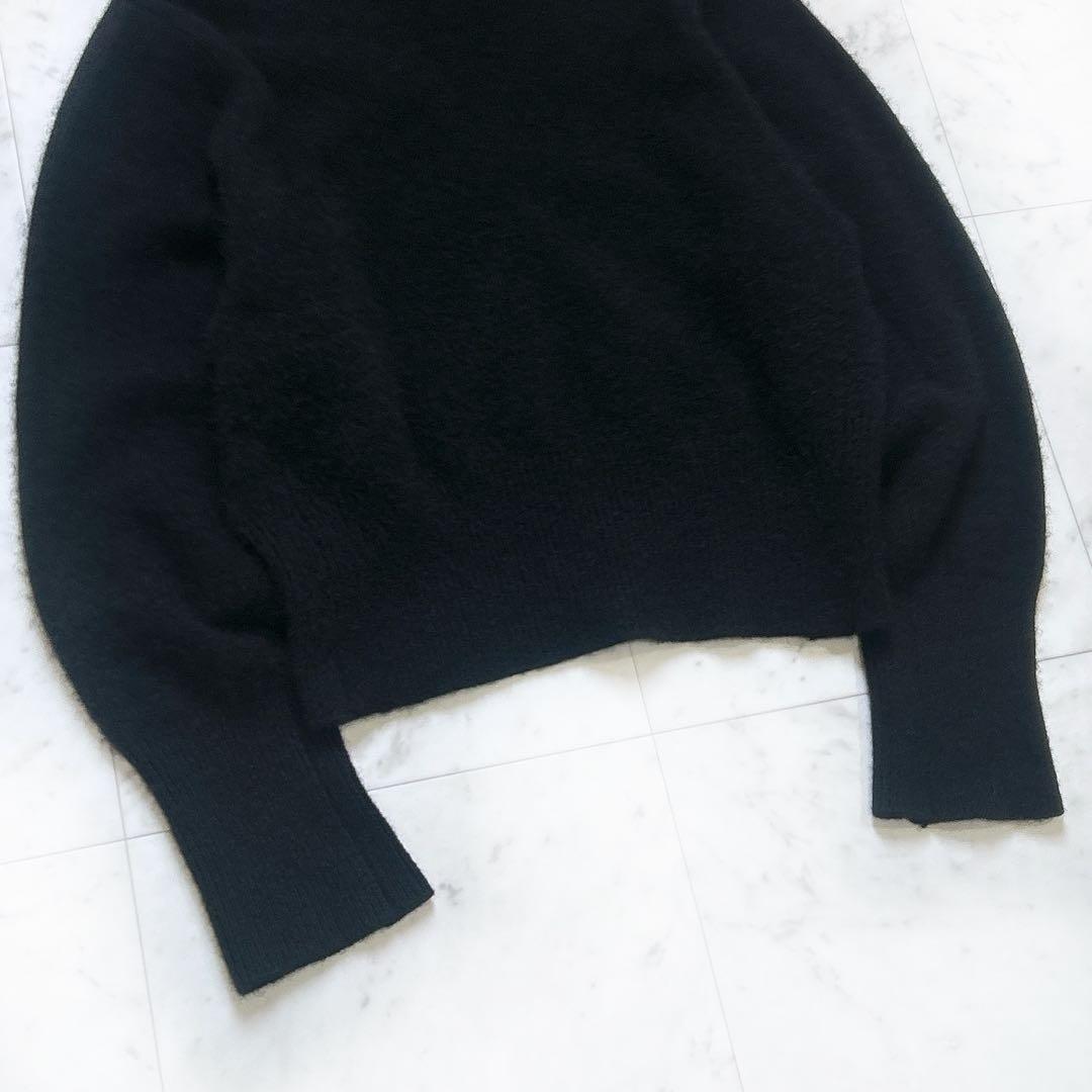 美品 ADAM ET ROPE ヤク ウール 2WAYカーディガン ブラック 黒