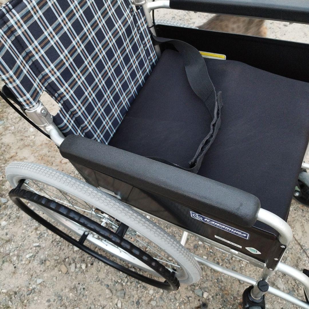 自走用車椅子 チェック柄（青・黒）