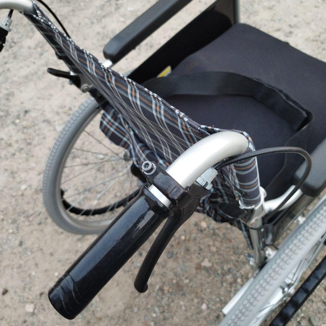 自走用車椅子 チェック柄（青・黒）