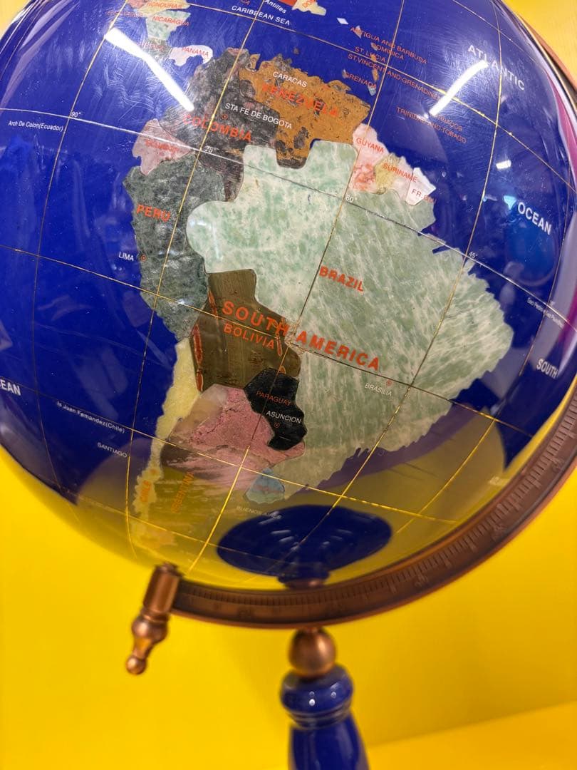 アンティーク ラピスラズリ天然石高級地球儀✨【ガハハ本舗新春お宝特価市】✨