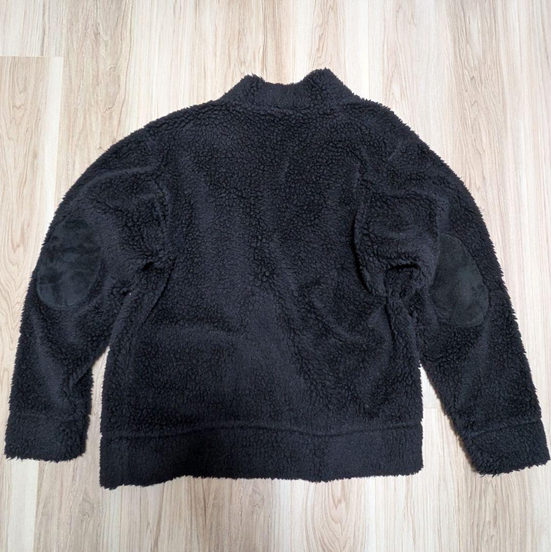 ポリプロイド エルボーパッチ ノーカラーボアジャケット カーディガン