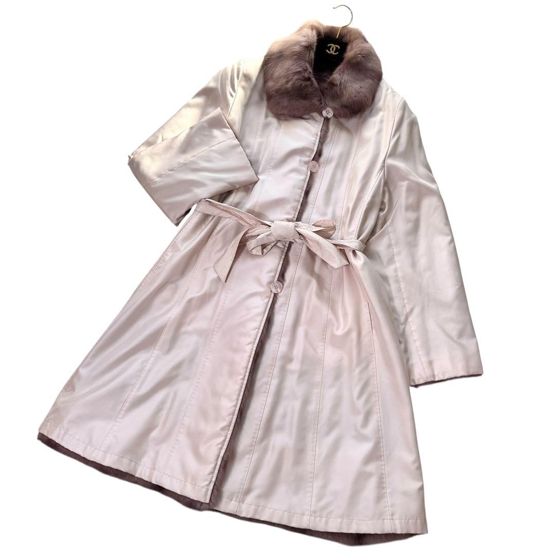 総丈109‼︎ロシアンセーブル×ロシアリス　ファーコート　リバーシブル　本毛皮