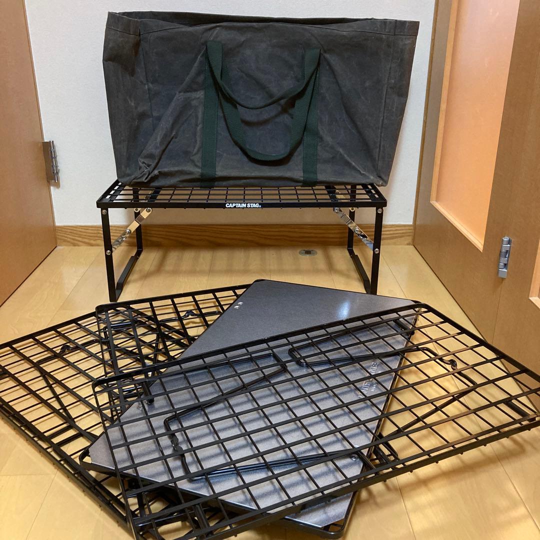 ユニフレームフィールドラック4 天板1 キャプテンスタッグラック1 バック付