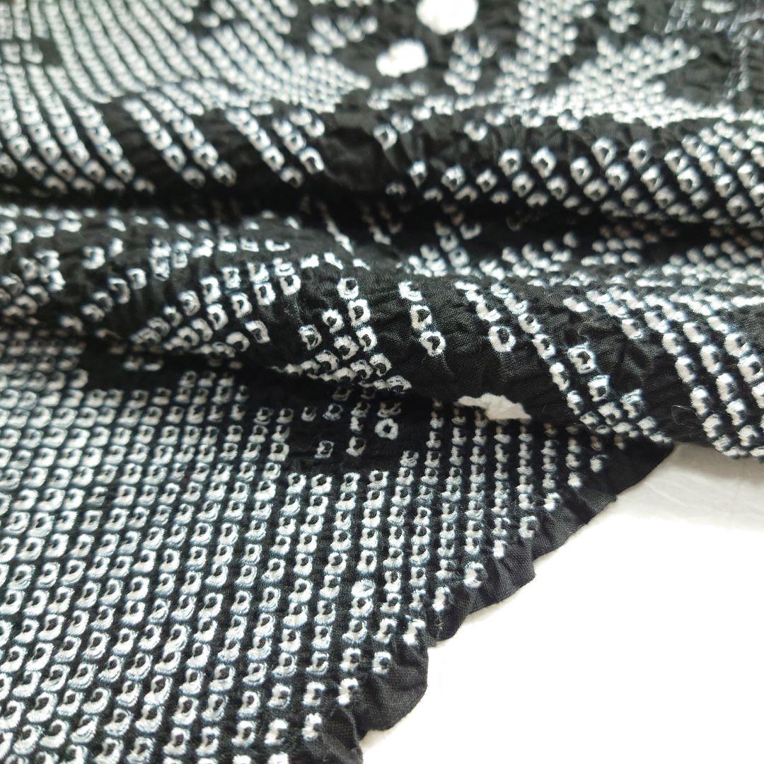 綿 反物 浴衣 黒 有松鳴海絞り ヨーロピアン唐草 有松絞り 愛知県絞り工業組合