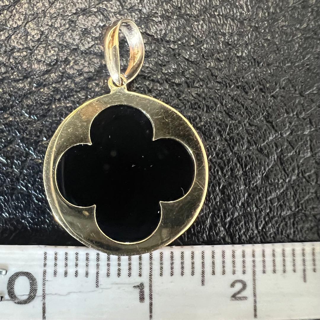 美品 K18 オニキス 18金 ペンダントヘッド 1.9g SN1884