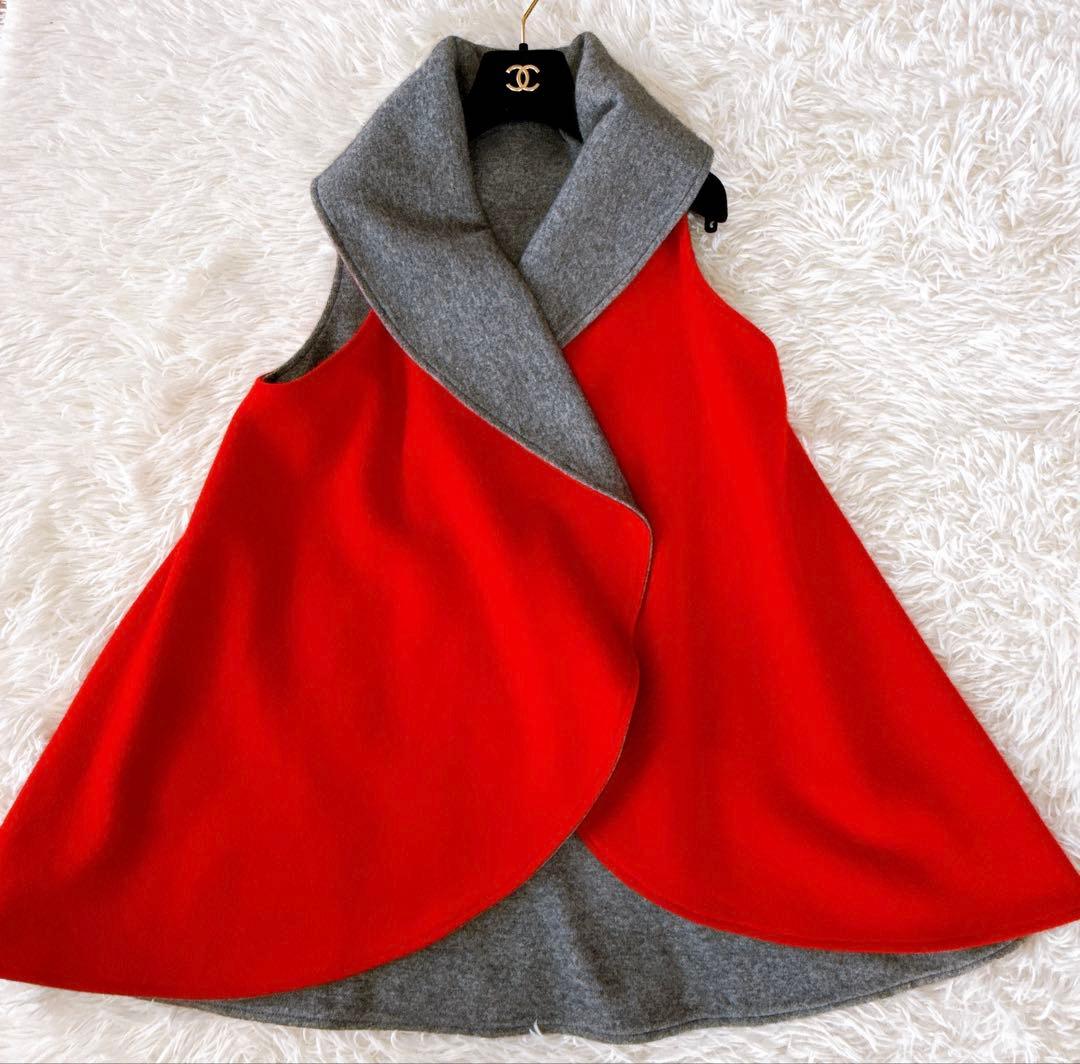 美品✨　MAX&Co カシミヤ55% リバーシブル ニット　ベスト　ジレ