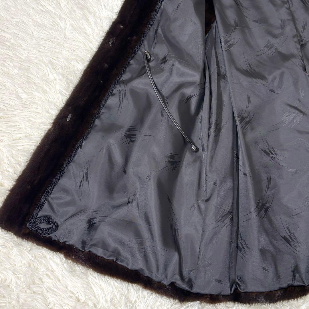 SAGA MINK ミンクファー ベスト フード付き ブラウン 毛皮13号