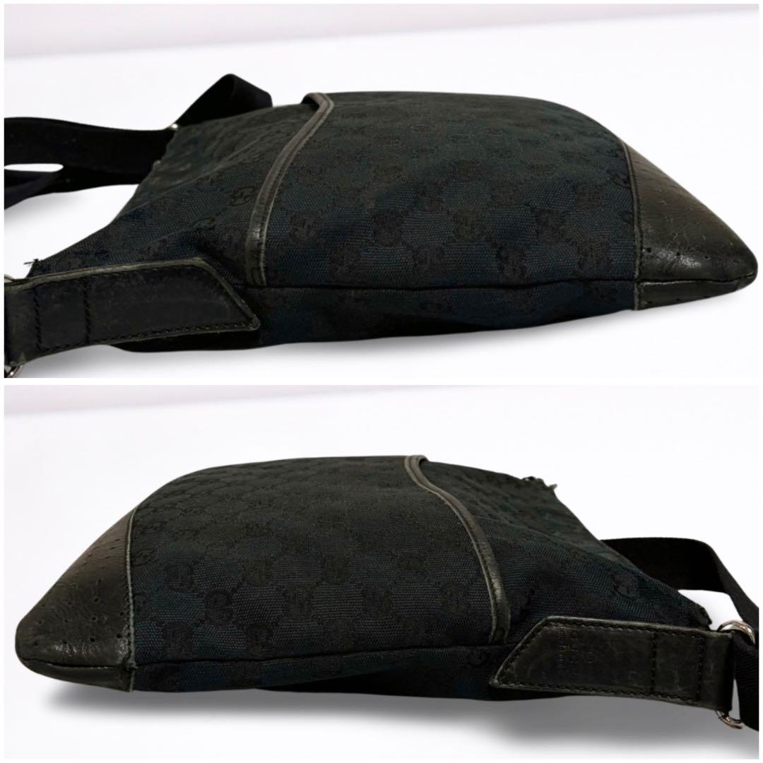 【正規品】グッチ GUCCI GGキャンバス メッセンジャーバッグ 黒 男女兼用