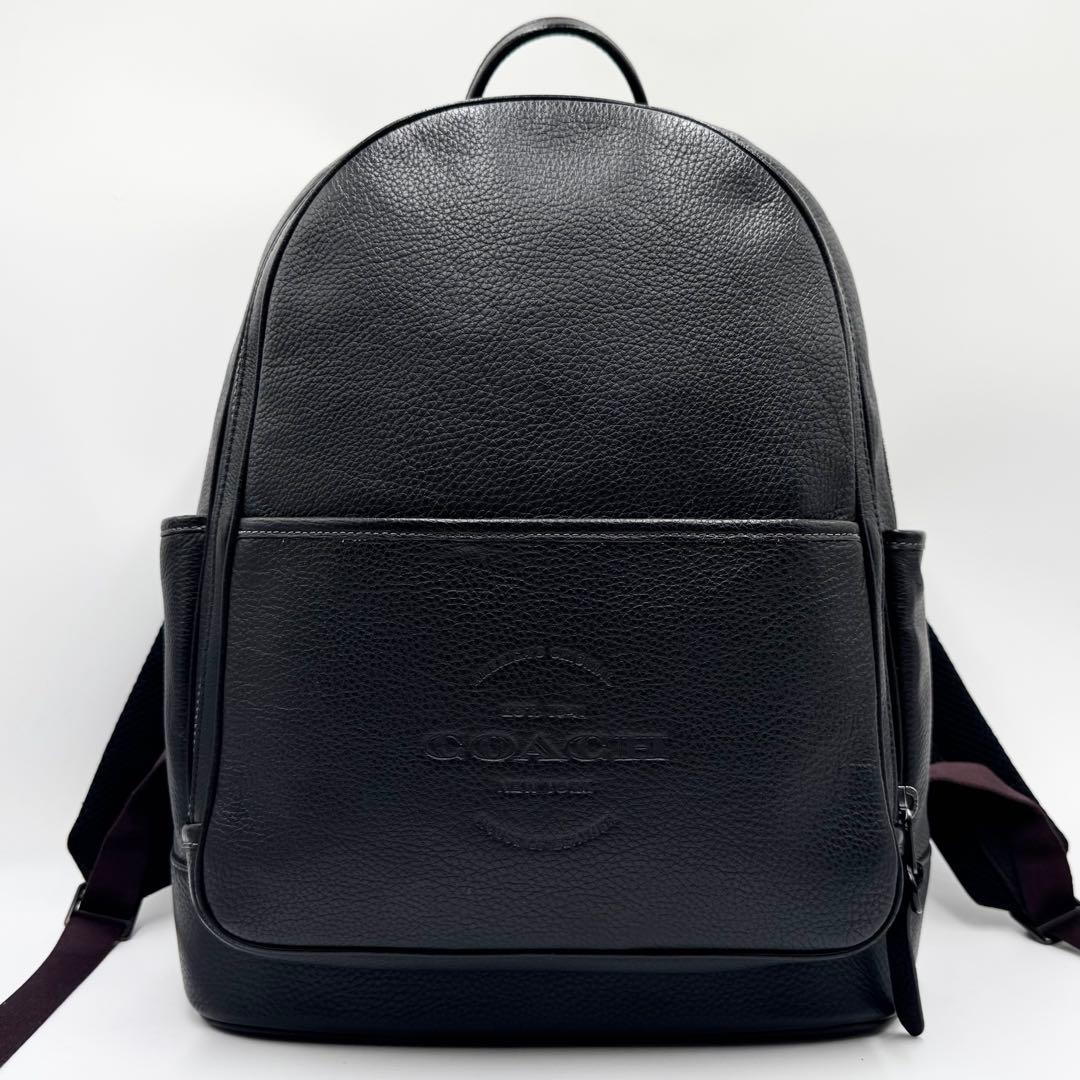 極美品✨ コーチ リュック トンプソン 2室 ビジネス A4 レザー ブラック