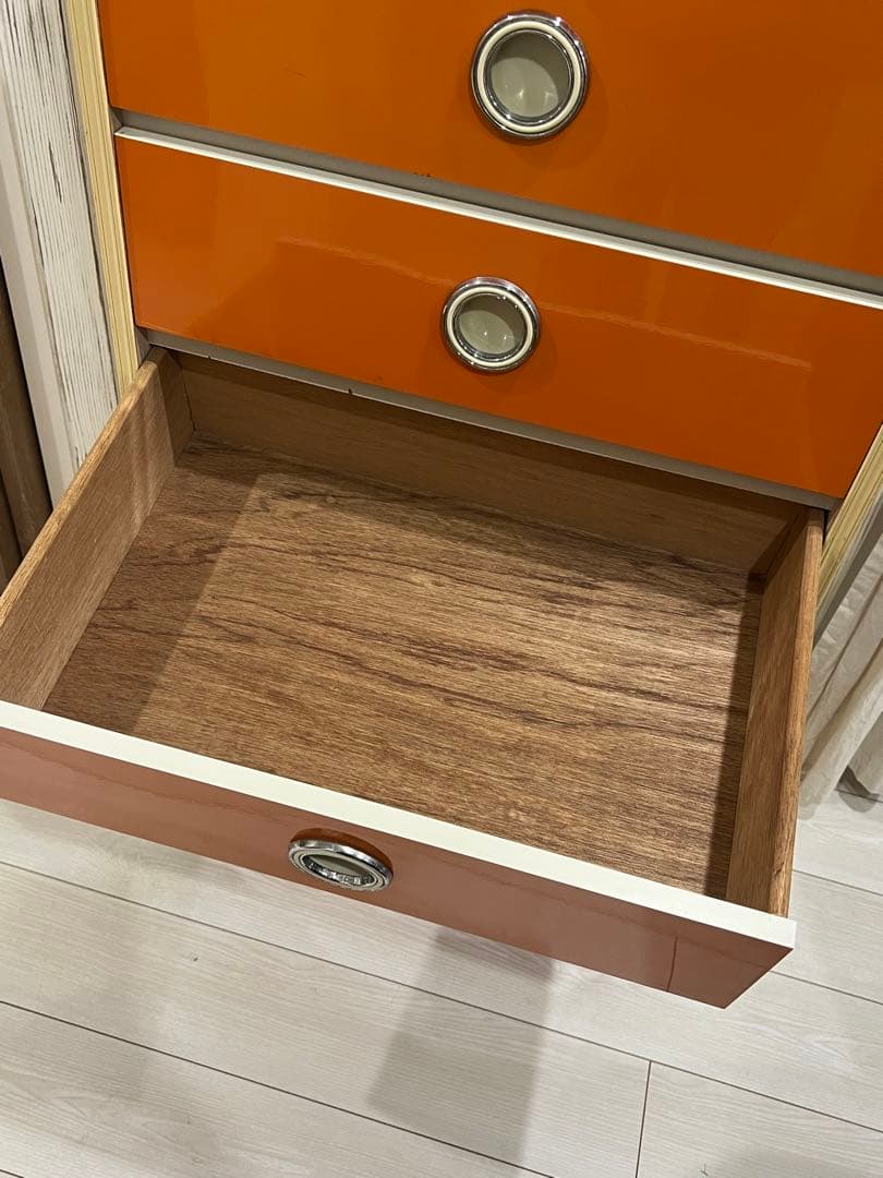 早い者勝ち☆昭和レトロ レトロポップ 7段チェスト オレンジ ヴィンテージ 収納