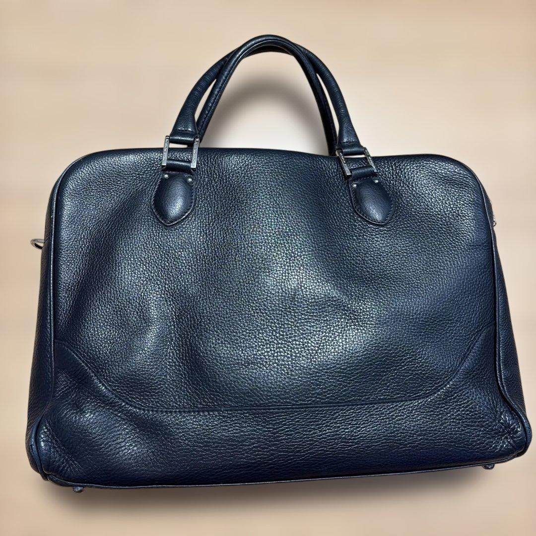 Maiden Voyageネイビー ブリーフバッグ2室タイプ　ストラップ付