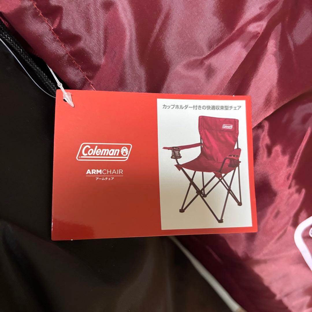 Coleman アームチェア カップホルダー付き 黒×4脚　赤×2脚