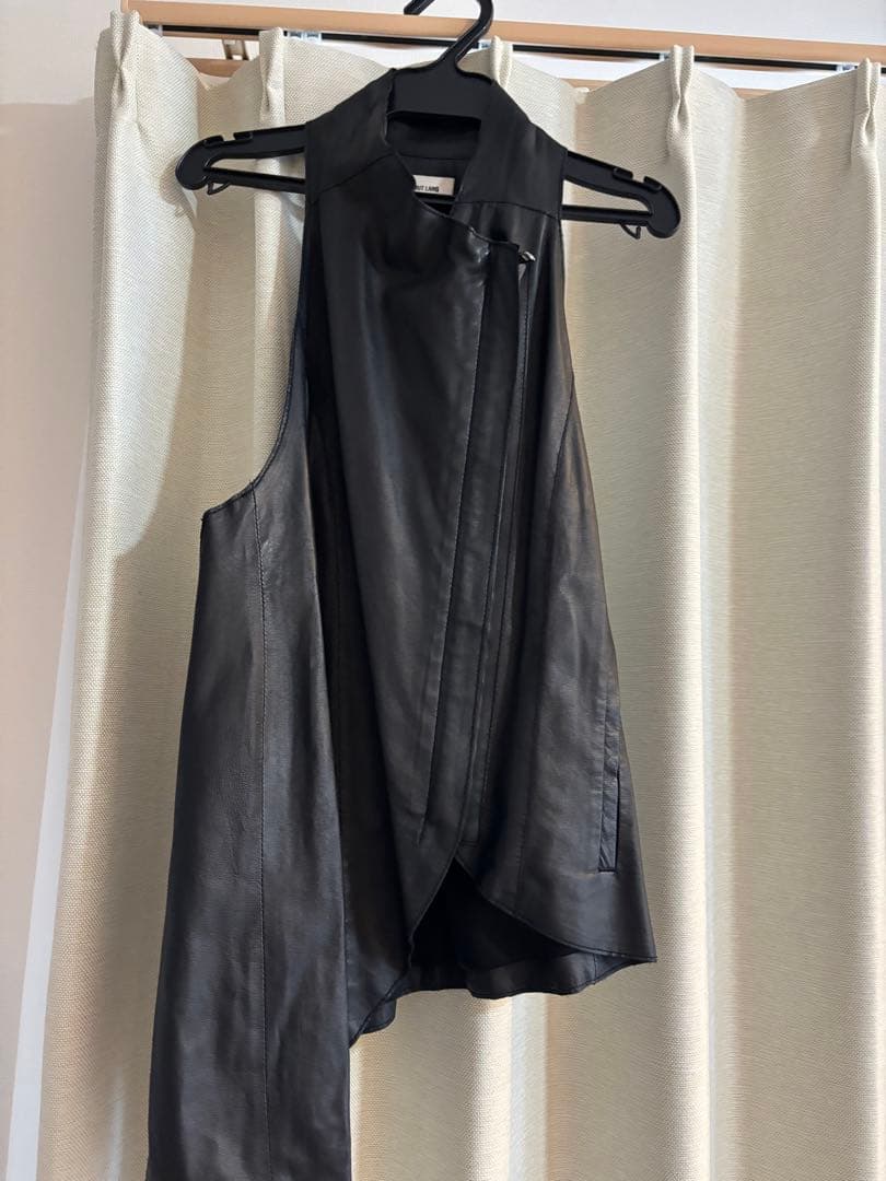 【美品】　ヘルムートラング　アシンメトリー　ベスト　仔羊革　シープレザー