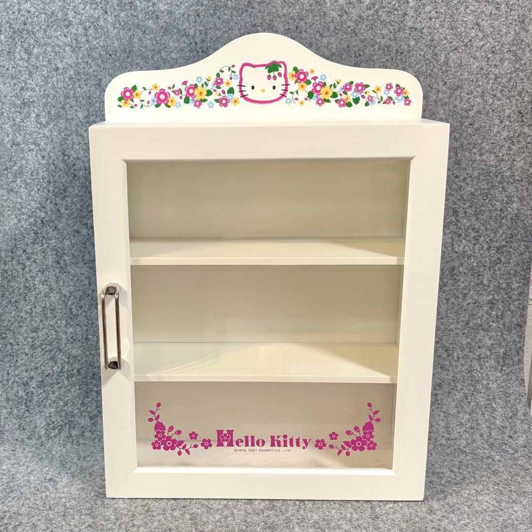 ハローキティ 木製 ラック3段 野いちご 花柄