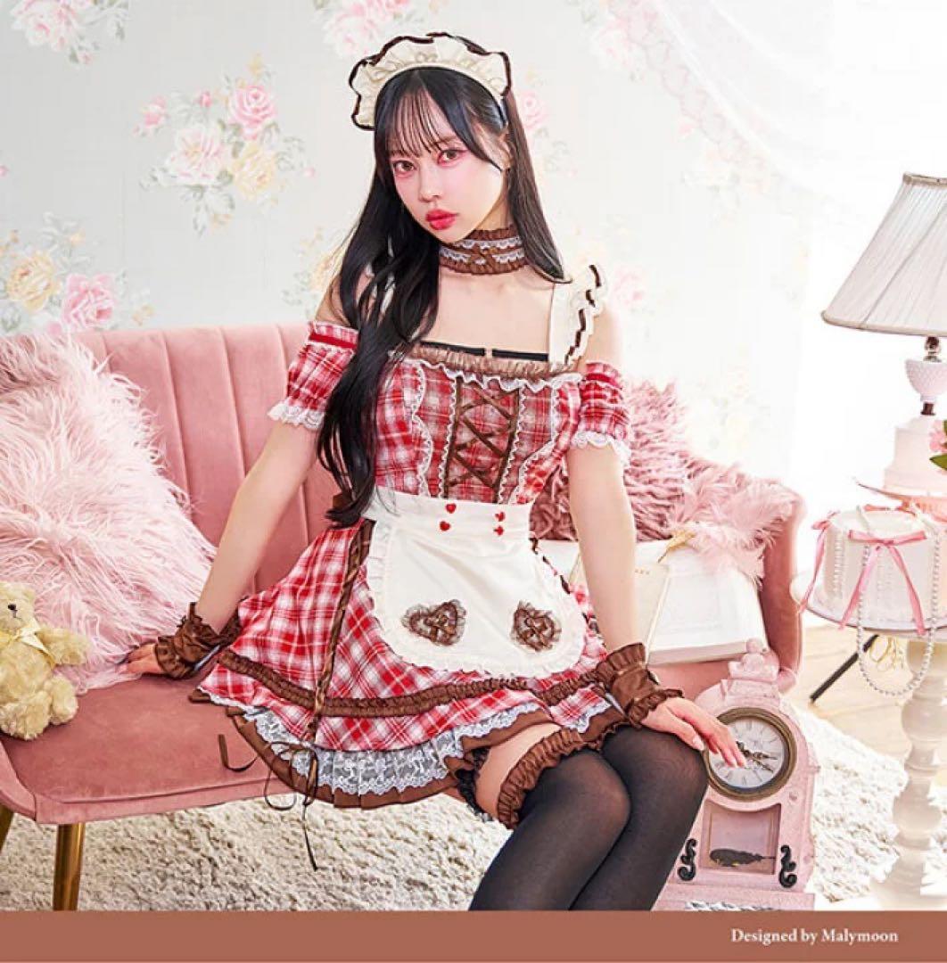 チョコレートチャンクチェックメイド レッド Malymoon マリームーン