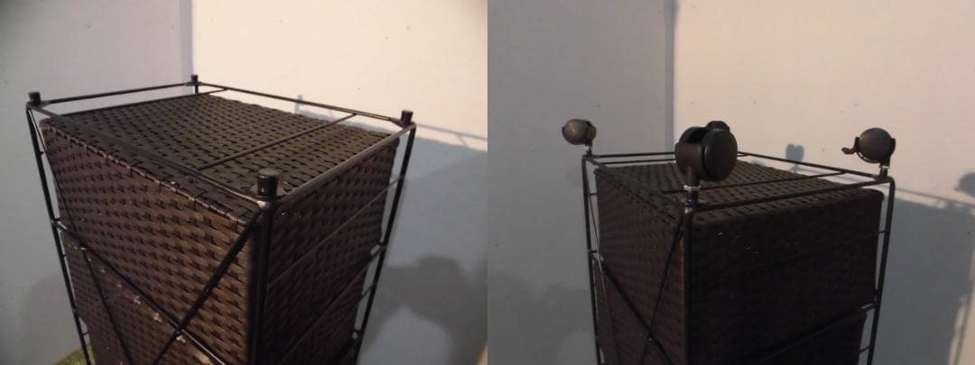 【全国一律送料無料・新品】ラタン風★サニタリー★ランドリーチェストダークブラウン