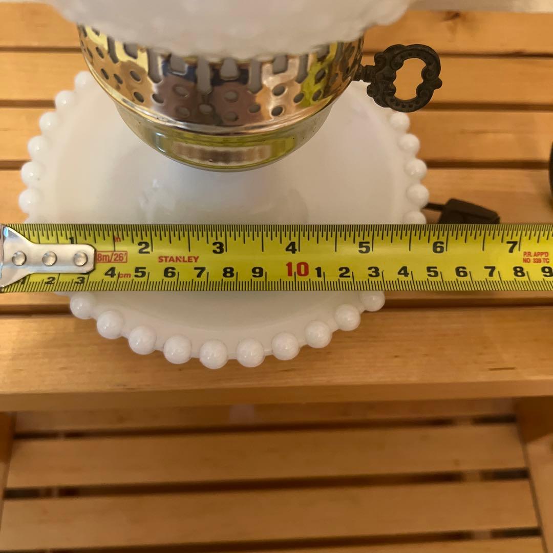 ビンテージランプ　ミルクガラス　ホブネイル　ゴールド